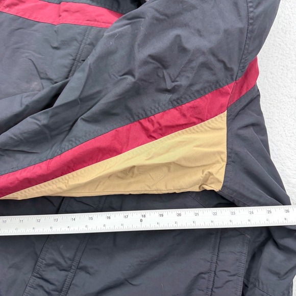 Nike XXL Mens Hooded Padded Puffer Winter Jacket Coat Black Red Khaki Stripe - Picture 6 of 9